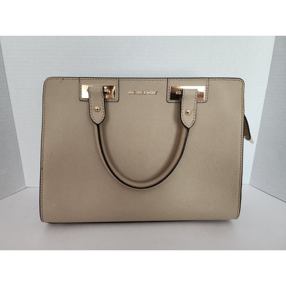 Michael Kors Small Saffiano Leather Satchel New Unused Tan Sand Color